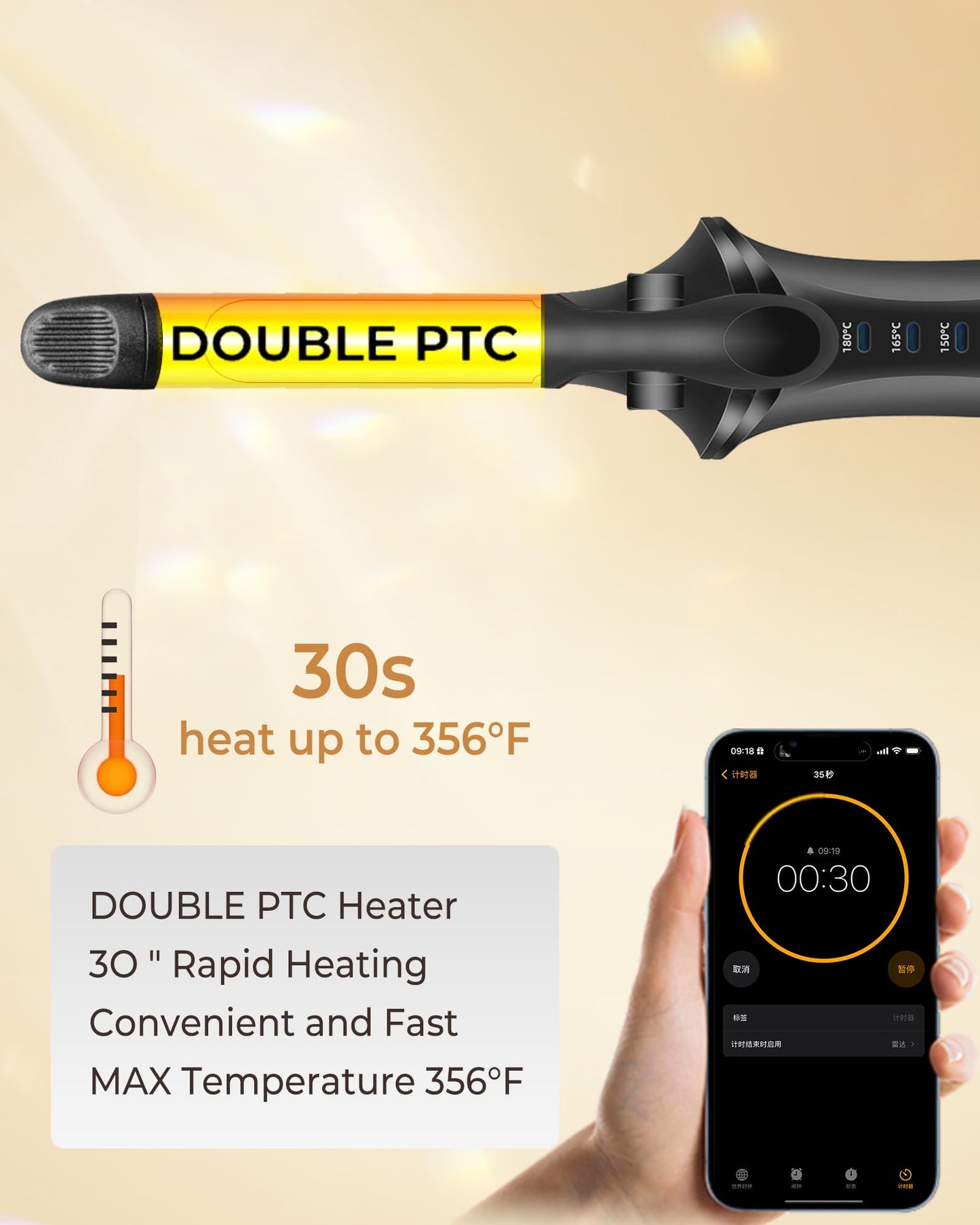 Cordless Curling Iron,4000 mAh USB Rechargeable Mini Travel Curling Iron,2 in 1 Hair Straightener and Curler,3 Temp SettingCordless Hair Curler