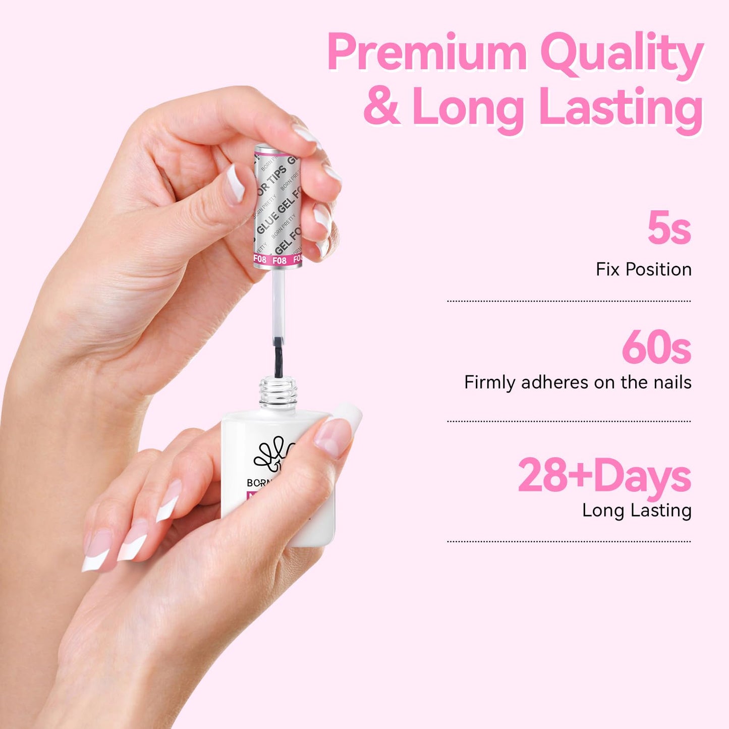 Born Pretty Nail Glue for Tips, 6 in 1 Gel Nail Extension Gel,Blooming Gel,Base Gel Top Coat,Builder and Strengthener Gel for Nail Art Design
