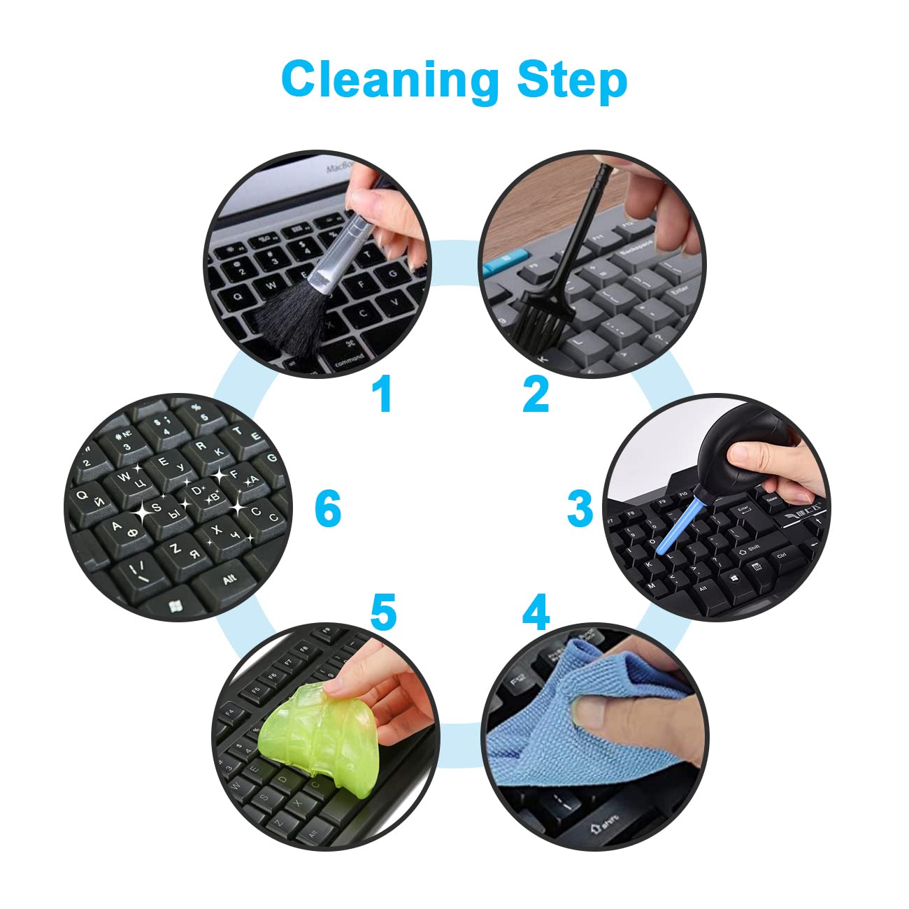 Lucocia Keyboard Cleaner Gel, Reusable Dust Cleaning Gel, Car Interior Cleaner, Ideal for PC Laptop Keyboard, Car Vents, Electronics & More