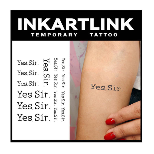 INKARTLINK Tattoo Tech, 2 Sheets Medium Semi Permanent Tattoo, Adult Art Design Temporary Tattoos, Lasts 1-2 Weeks, Waterproof, Realistic Look, No Adhesive, No Reflection (Yes,Sir.)