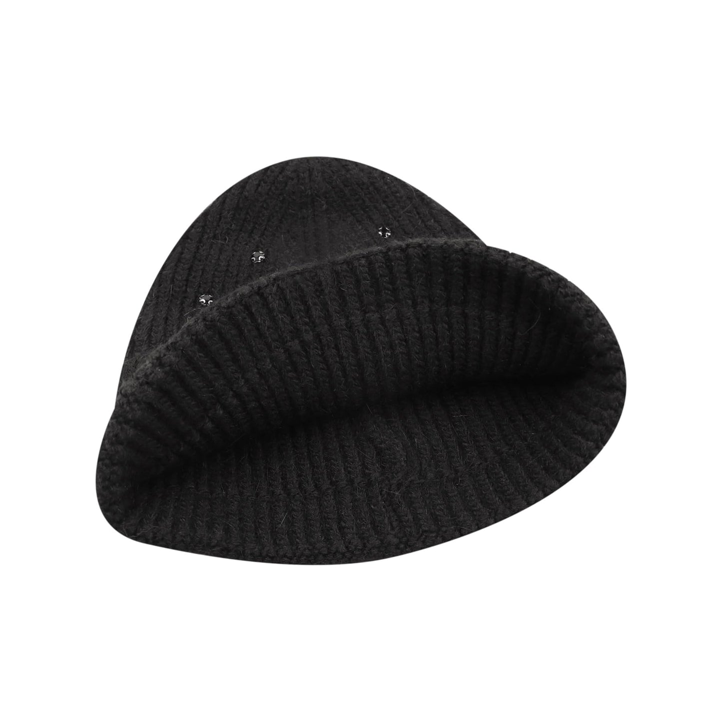 Caviotess Warm Wool Beanie Hats for Women Girls Sparkly Rhinestones Winter Hat Fluffy Knitted Skull Cap Black