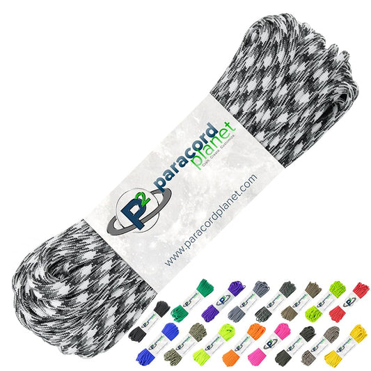 Paracord Planet 100' Hanks Parachute 550 Cord Type III 7 Strand Paracord Top 40 Most Popular Colors (Urban Camo)