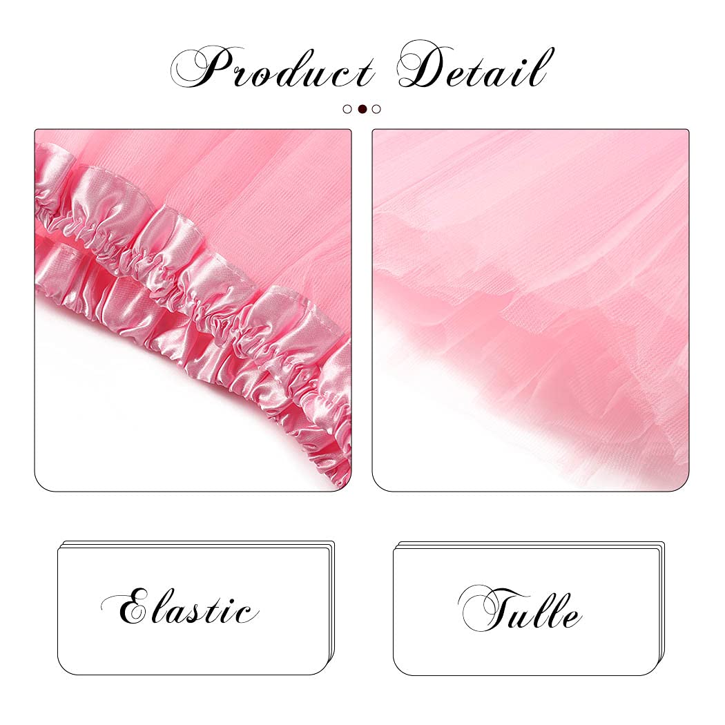 RELBCY Women's Tutu Skirt Layered Tulle Tutus Ballet Dance Tutus Skirt Party Princess Tutu Costume for Women and Girls (Pink)