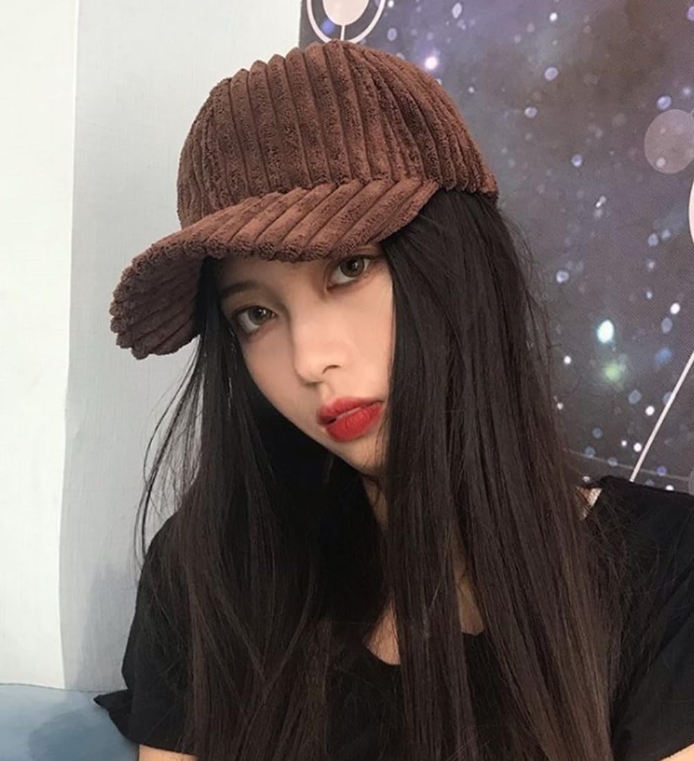 Baseball Cap for Women Unisex Fishing Hat Trucker Hat Relaxed Fit Strapback Hat Corduroy Unisex Baseball Cap 2023 Dark Grey