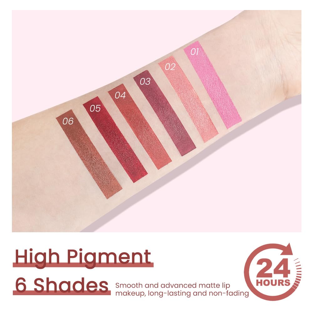 CAKAILA 3 Pcs Nude Lipstick Matte Sets,Light to Dark Velvet Lipstick for Women Long Lasting Waterproof 24 Hours Lip Stick Lip Stain Makeup Gift Sets,labiales mate 24 horas originales