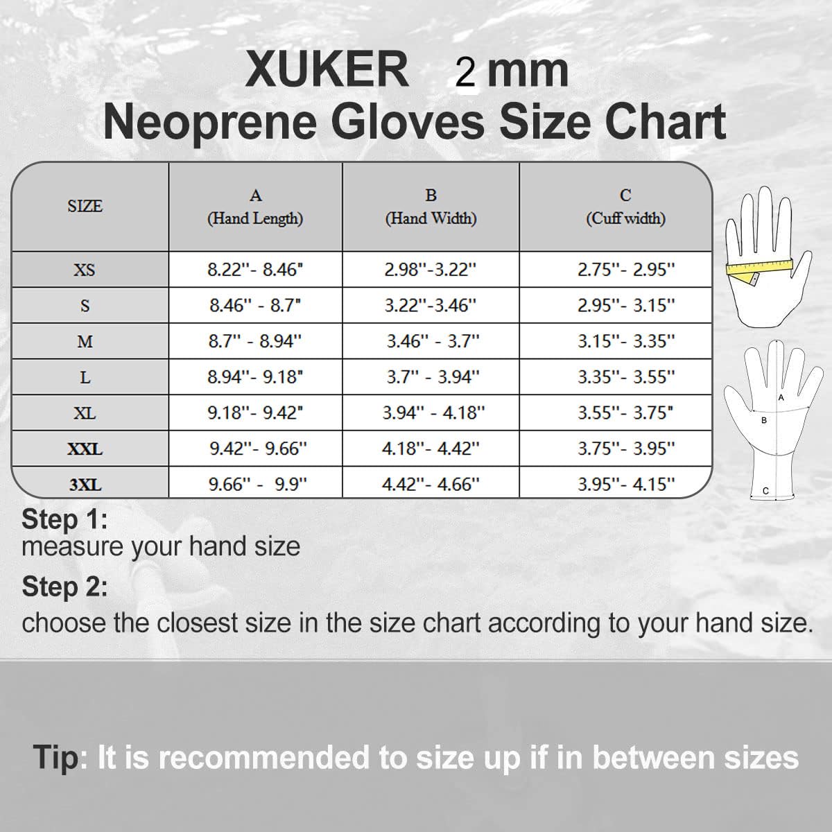 XUKER Neoprene Glove,Wetsuit Gloves 1.5mm & 2mm for Scuba Diving Snorkeling Paddling Surfing Kayaking Canoeing Spearfishing Skiing and Other Water Sports, Black X-Large