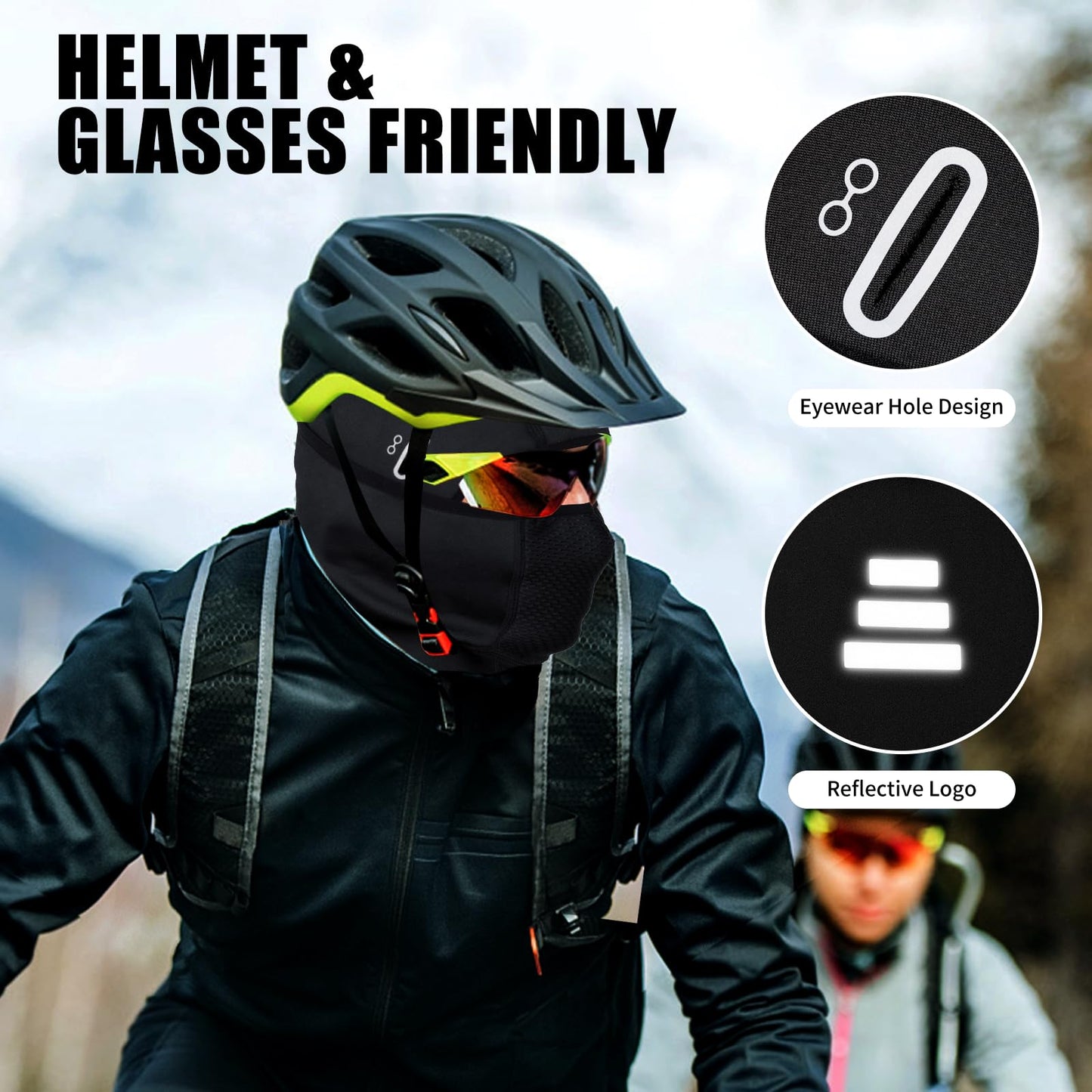 Winter Balaclava Ski Mask Anti-Fogging Face Mask for Men Windproof Thermal Full Face Cover for Cold Weather Skiing Motorcycle 2 Pack