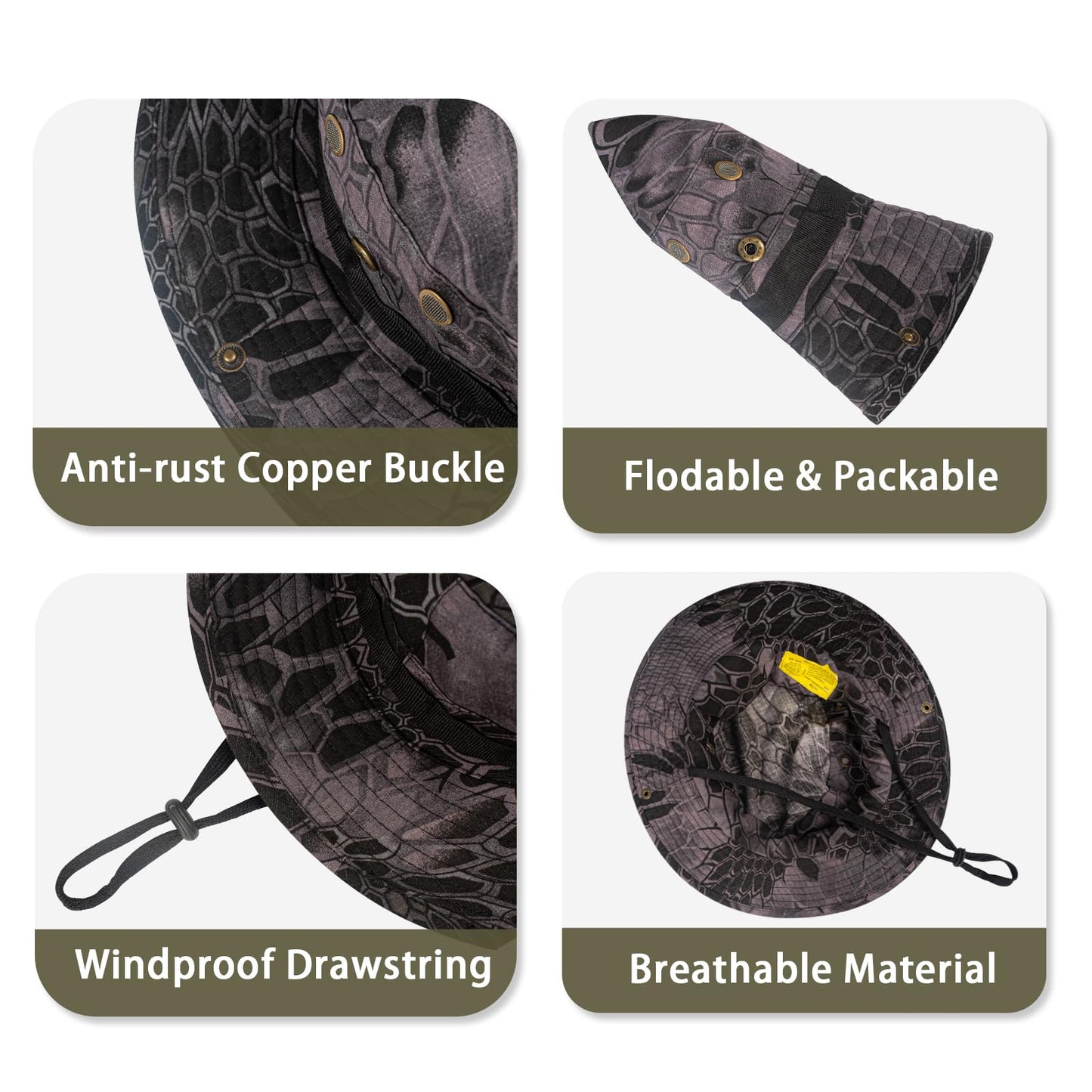 Sun Hats for Men Women Bucket Hat UPF 50+ UV Protection Boonie Hat for Safari Fishing Hiking Garden Beach