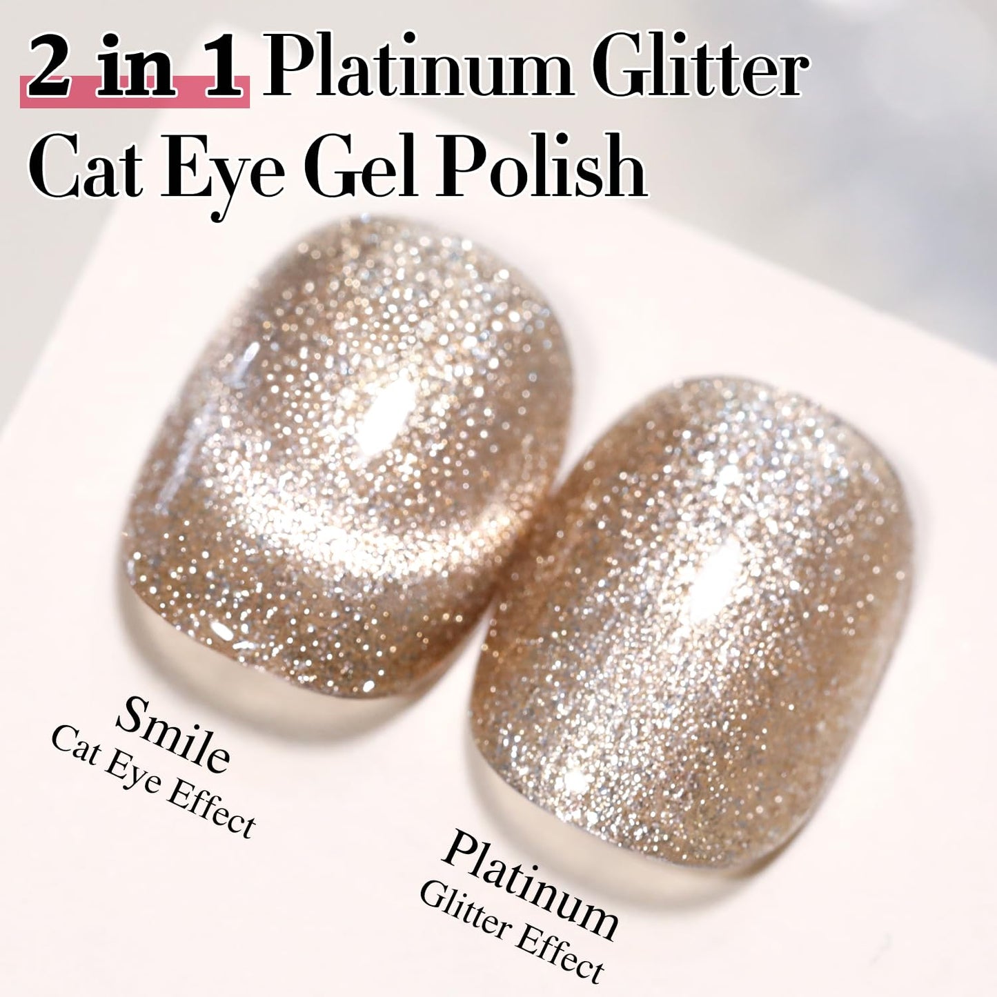 Double Rhythm 15ML Glitter Gel Polish Shimmer Reflective Holographic Color Magnetic for Nail Art Salon DIY at Home (MC1087)
