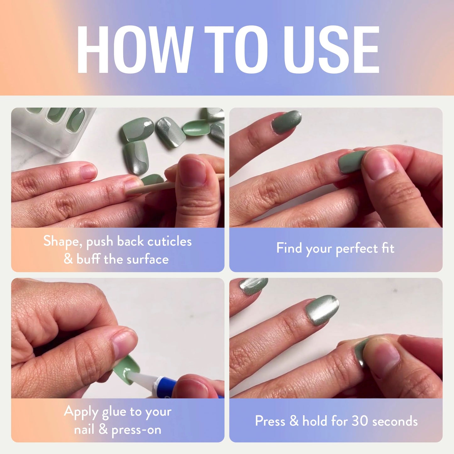 Chillhouse - Chill Tips, Press on Nails Kit - Everything Zen (Oval) - 24 Nail Shapes & Sizes - Up to 3 Weeks of Wear - Customizable Fit - Reusable - Latina Founded & Women Owned - Beauty & Self Care