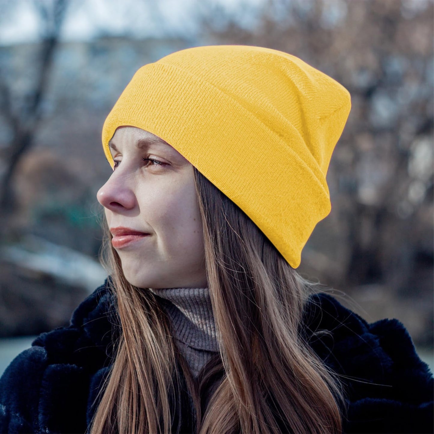 ZOORON 1&2 Packs Beanie for Men Women Men's Beanie Hat Acrylic Knit Cuff Beanie Cap Slouchy Knit Skull Cap Warm Winter hat