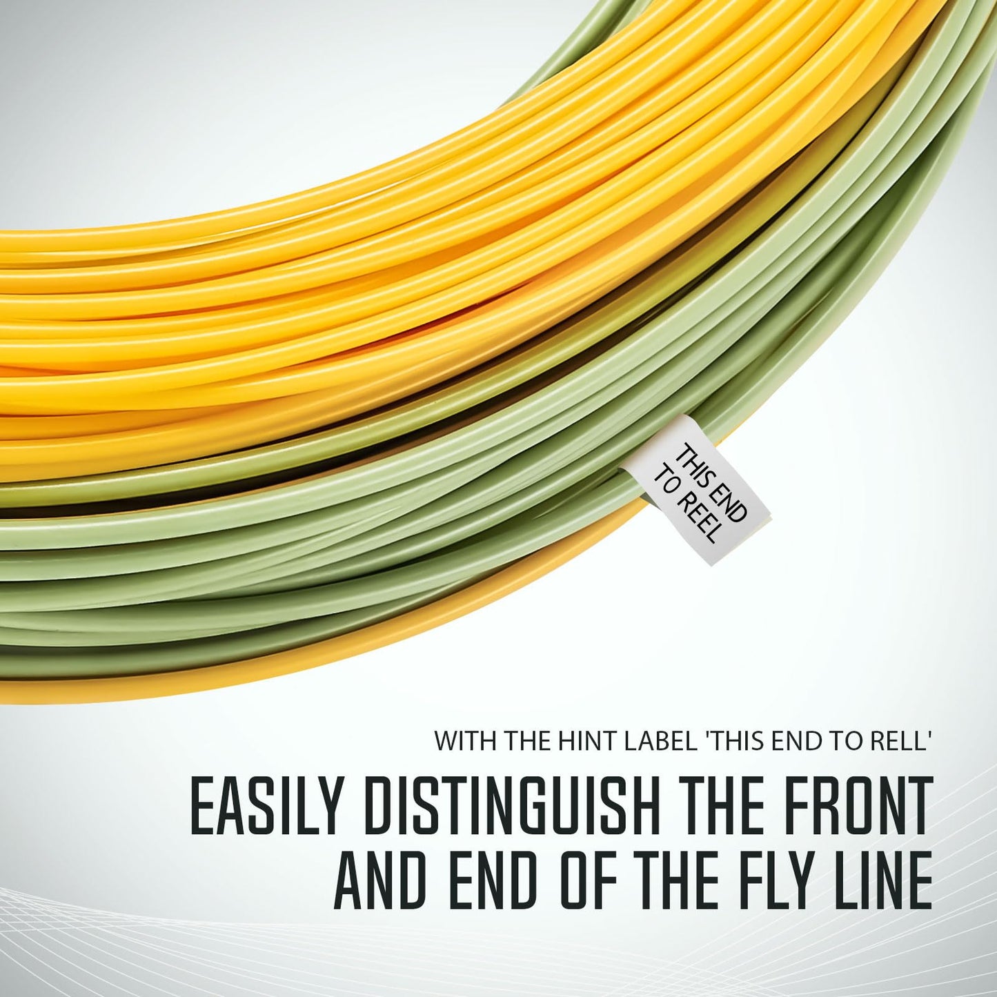 Piscifun Sword Fly Fishing Line with Welded Loop, Weight Forward Floating Fly Line, WF3wt, 90FT, Moss Green & Yellow