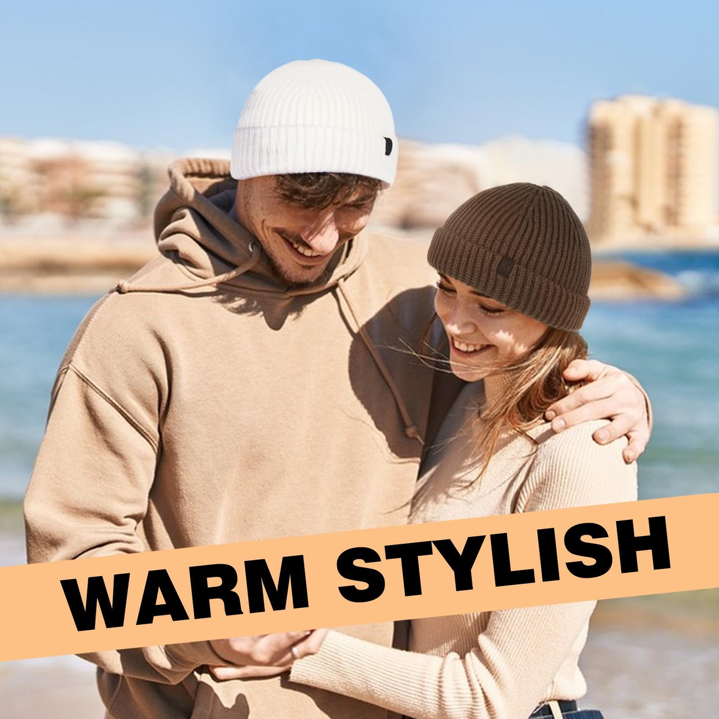 LILLBJORNEN 2 Pack Fisherman Beanie Winter Trawler Beanie Fashion Watch Hat Regular Skull Cap for Men Women (Acrylic, Red and Black)