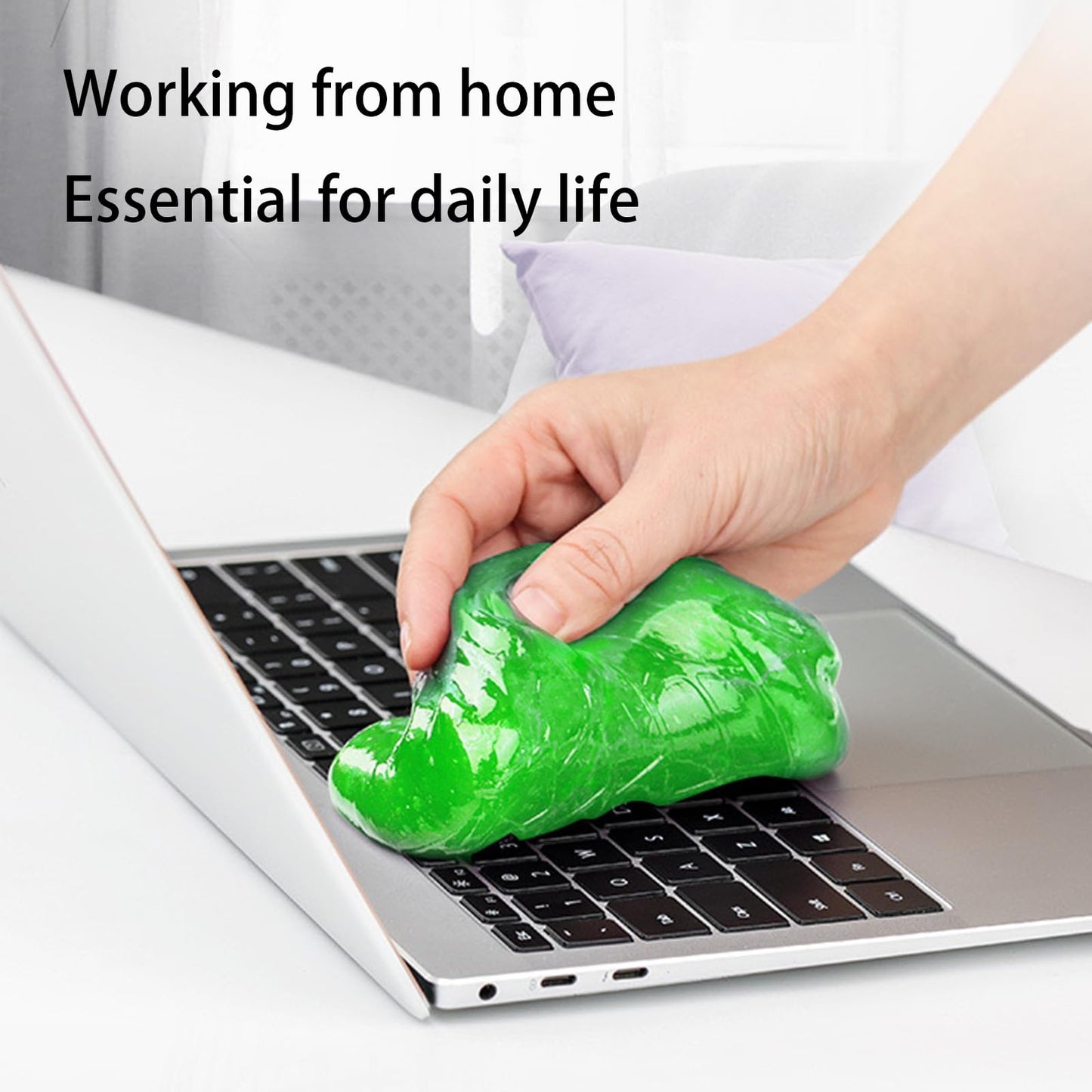jizhaoshangchengk Car Cleaning Gel,2 Pack Green Car Cleaning Putty,Reusable Car Interior Air Vent Dust Cleaner Slime Putty for Printers, Camera, Calculator, Keyboard