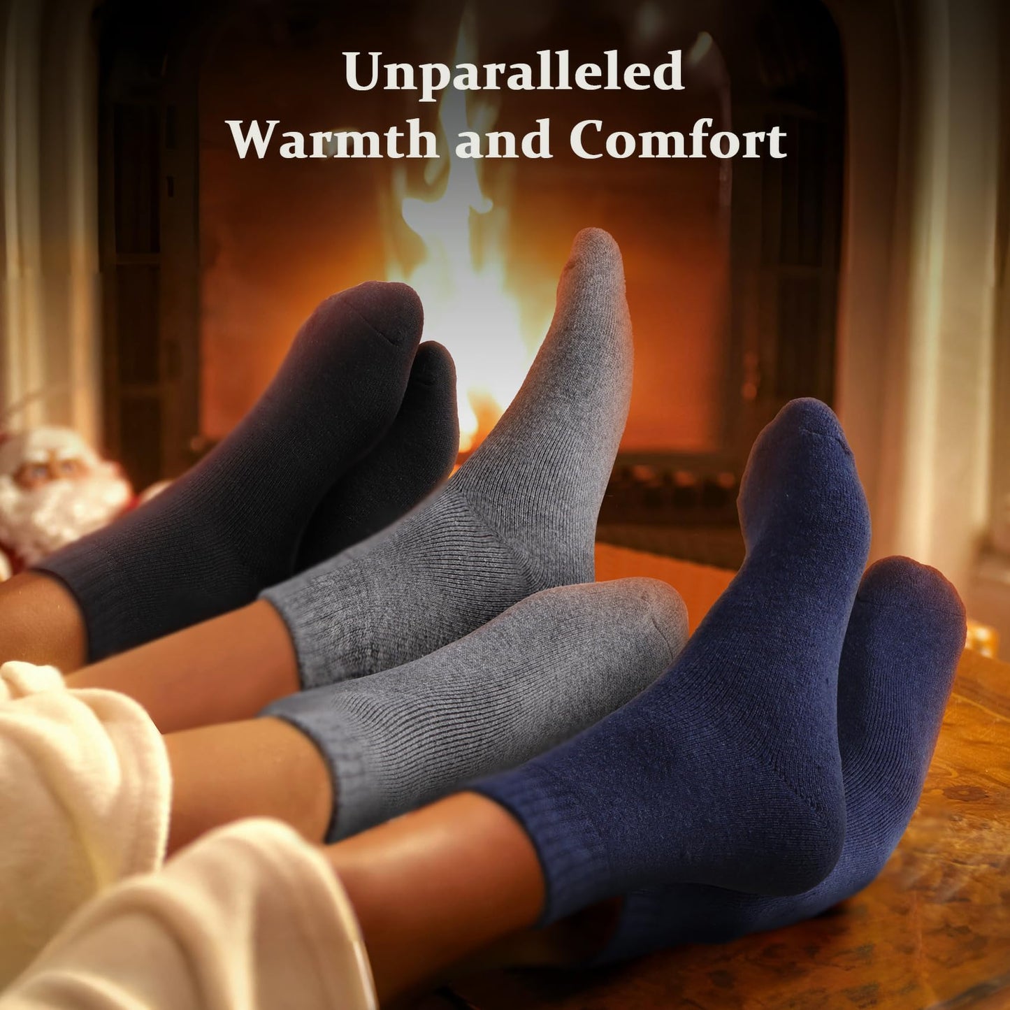 Redair Merino Wool Socks Mens, 3 Pairs of Heavyweight Thermal Running Socks for Winter, Thermal Warm Boot Socks for Outdoor indoor, Moisture Wicking Soft Crew Socks fit Sizes 6-13