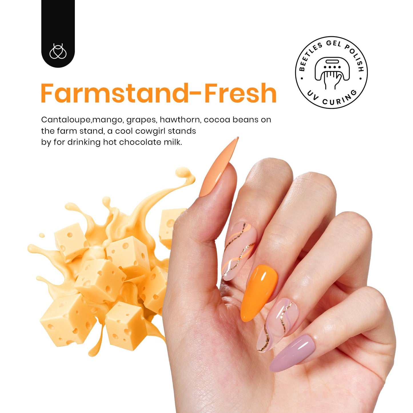 Beetles Fall Gel Nail Polish Set, Hotel California Collection Light Blue Orange Dusty Pink Gel Polish All Seasons Nail Art Manicure Kit Soak Off Uv LED Gel Gift for Girl Women