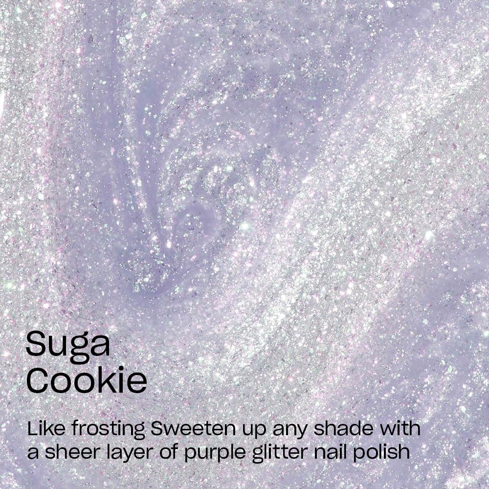 OPI Nail Lacquer Suga Cookie | Sheer Soft Purple Glitter Chip Resistant Nail Polish Your Way Collection