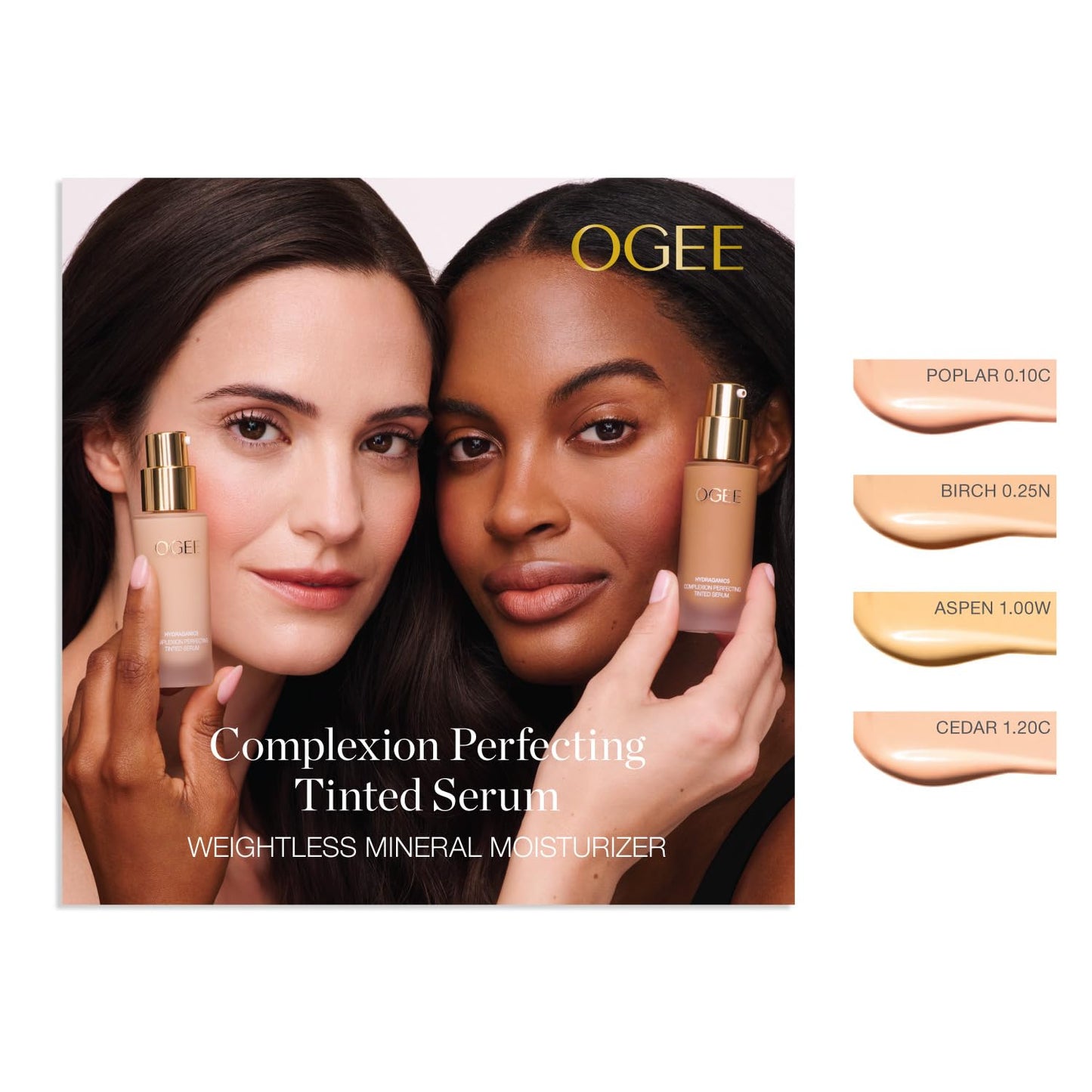 Ogee Complexion Perfecting Liquid Foundation - Lightweight Tinted Moisturizer For Face (Cedar 1.20C - Fair, Pink-Beige Undertones) - with Vitamin C & Jojoba Oil - Certified Organic & Made in USA