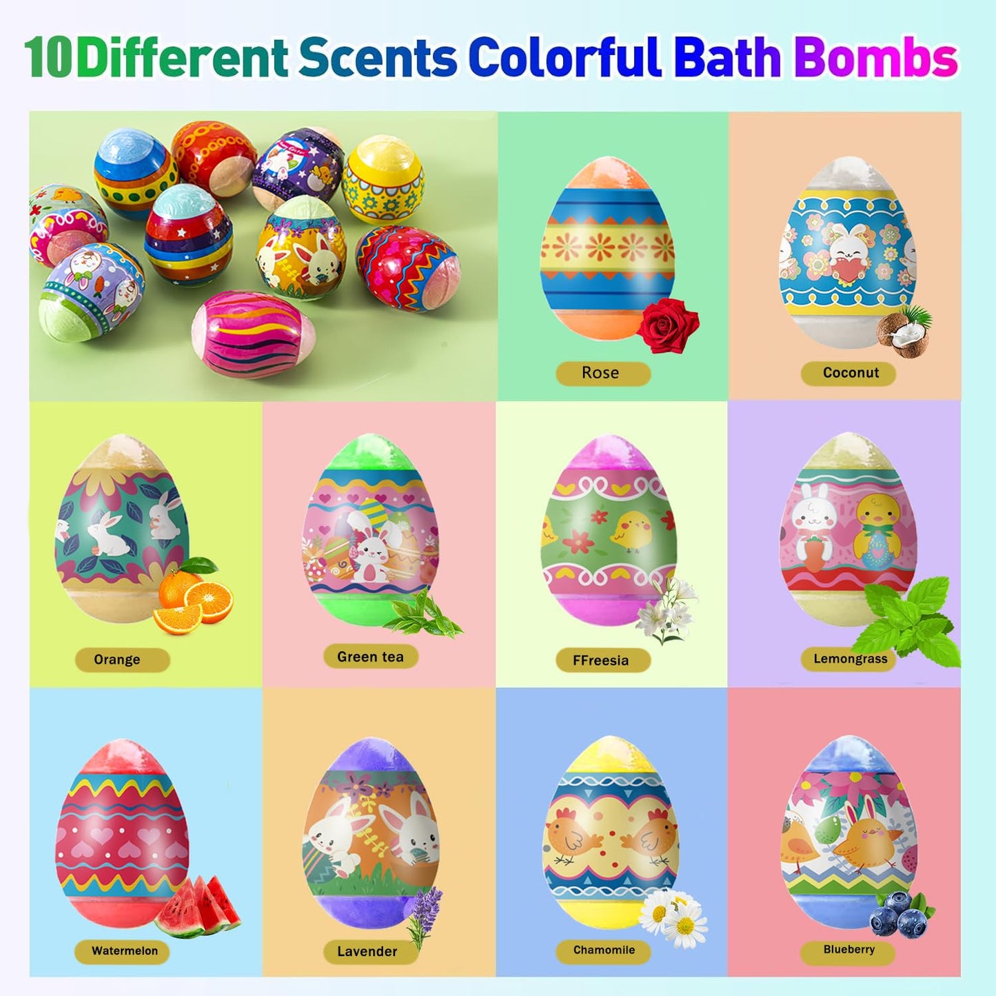 20pcs Bath Bomb Gift Set, Natural Organic Mini Bath Bombs, Handmade, Best Birthday Gift for Easter Bath Balls, Easter Basket Filler Bath Balls Best Birthday Gift