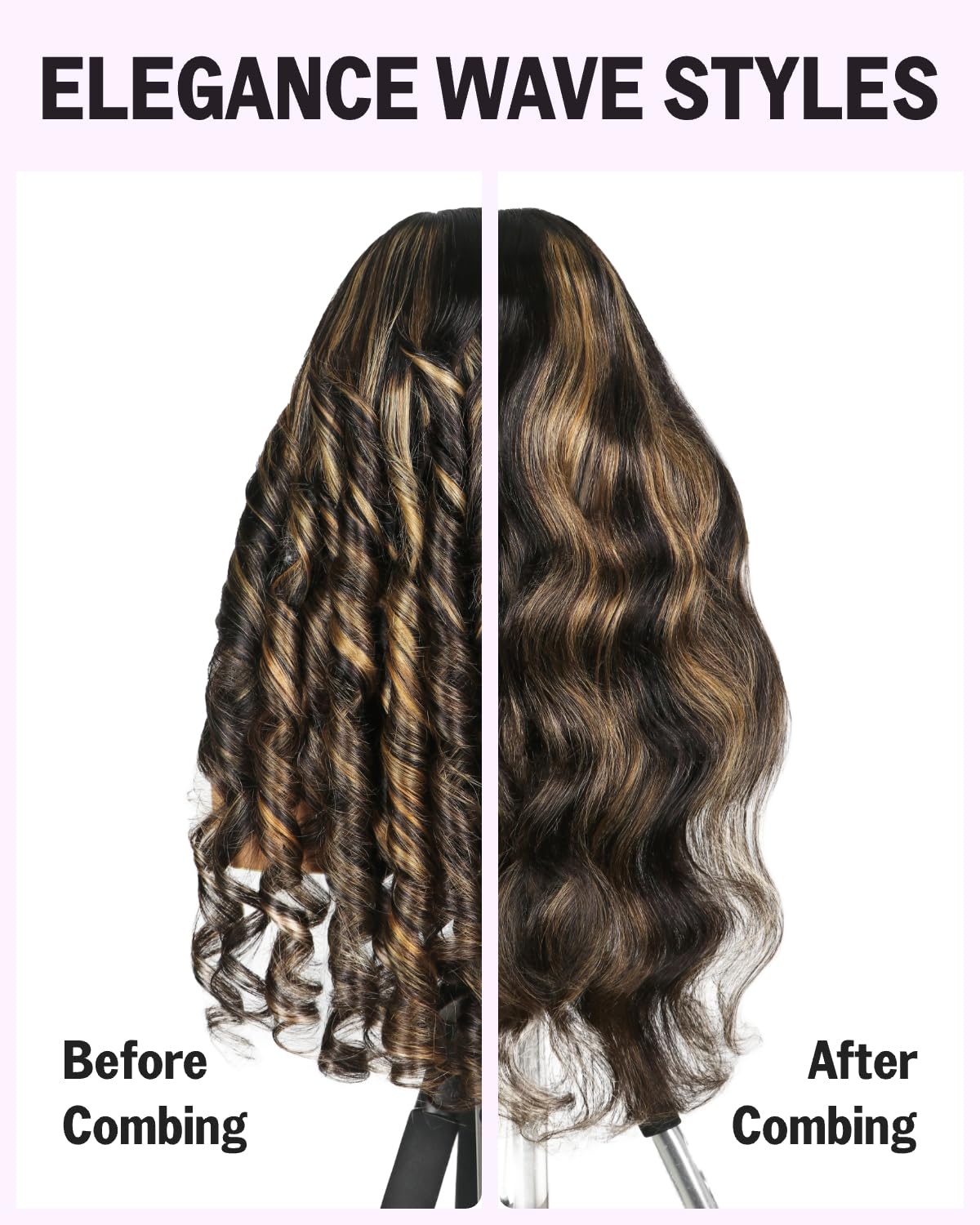 MEGALOOK Balayage Glueless Wig Human Hair Pre Plucked Pre Cut 6x5 Closure Wigs Human Hair Highlight Ombre Ready to Go Glueless Wigs Body Wave Wig Bleached Tiny Knots 1b/27 18 Inch