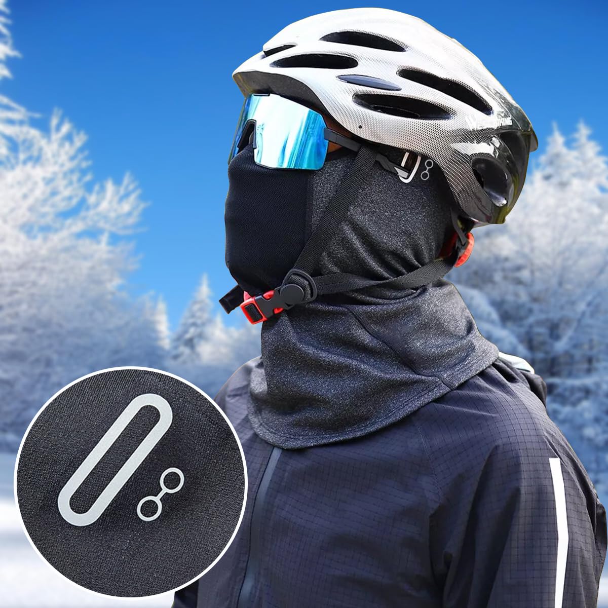 Winter Face Mask for Men Women Balaclavas Cold Weather Neck Gear Motorcycle Ski Masks Full Head Snowboard Face Cover Grey