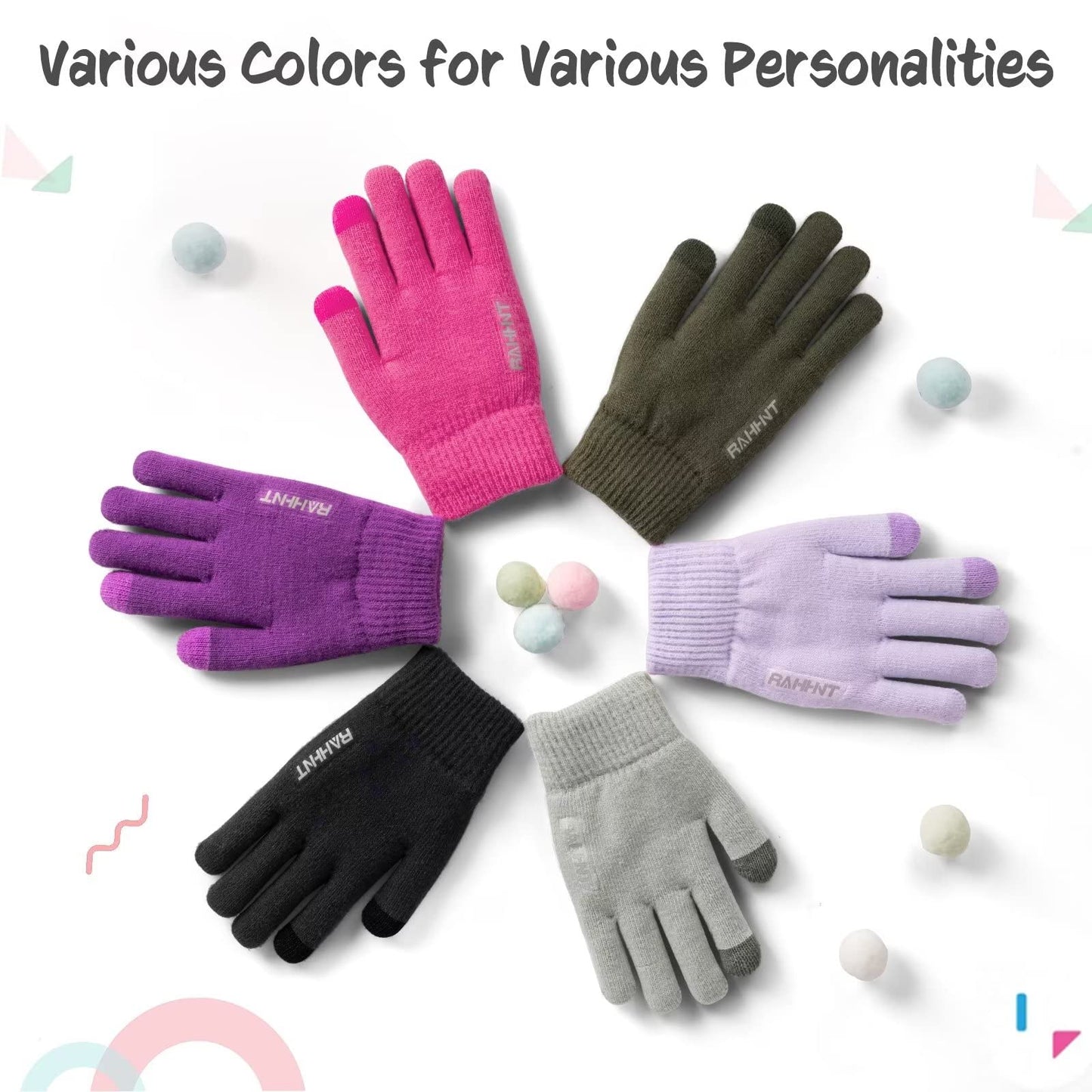 Kids Winter Gloves for Boys Girls Children Toddler Thermal Wool Knit Gloves with Insulated Fleece Lining Keep Hand Warm Gift
