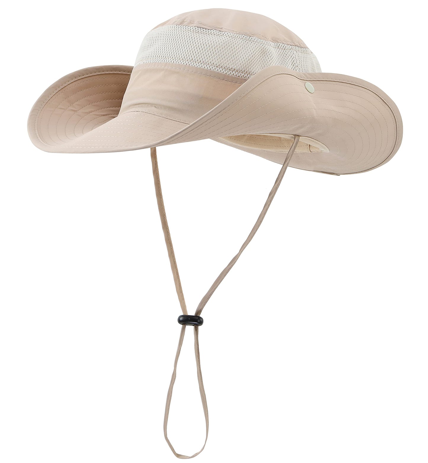 Connectyle Outdoor Mesh Sun Hat Wide Brim Sun Protection Hat Summer Fishing Hunting Hiking Gardenig Hat Light Khaki