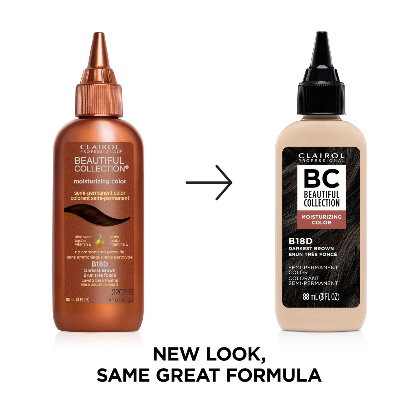 Clairol Professional Beautiful Collection Hair Color, 18D Darkest Brown, 3 oz. - Packaging May Vary