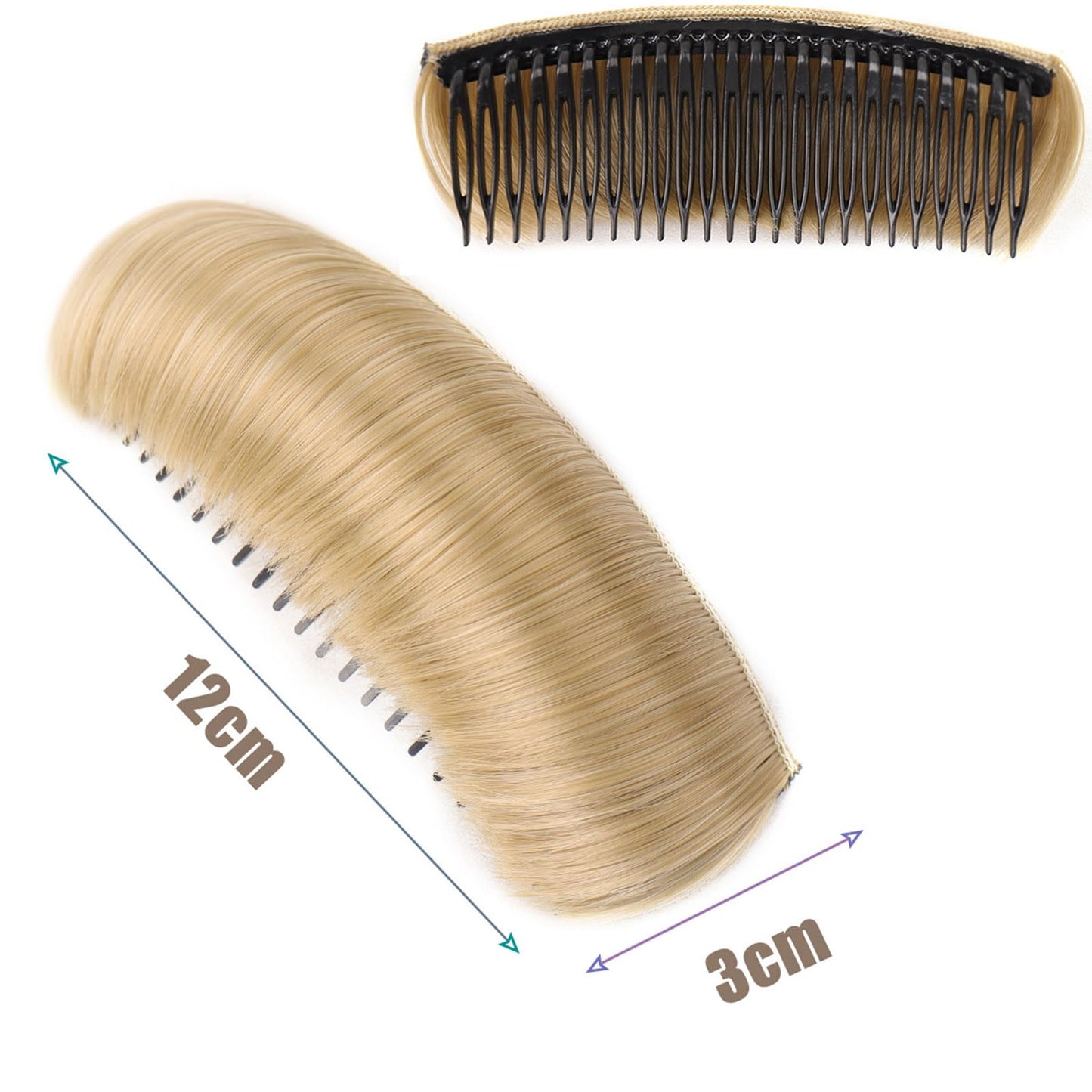 Invisible Hair Pad, 2025 Upgrade Natural Fluffy Clips, Blonde Styling Insert Tool, Hair Bump Clip for Volume (Light Brown*2)