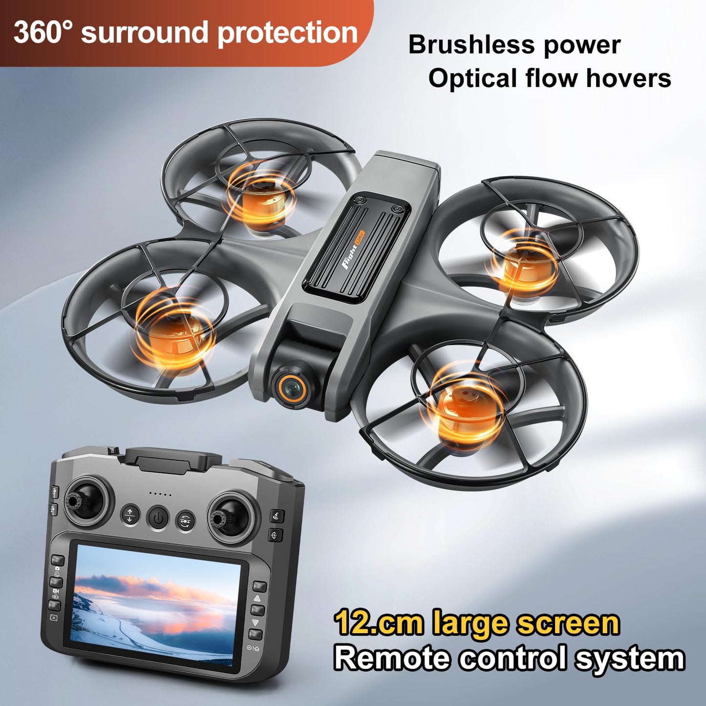 Drone with Camera for Adults, FPV HD Drones with LED Screen Controller with Brushless Motor Obstacle Avoidance Quadcopter S156 Mini Drones for Beginners, Stable Hover, One-Key Takeoff/Landing