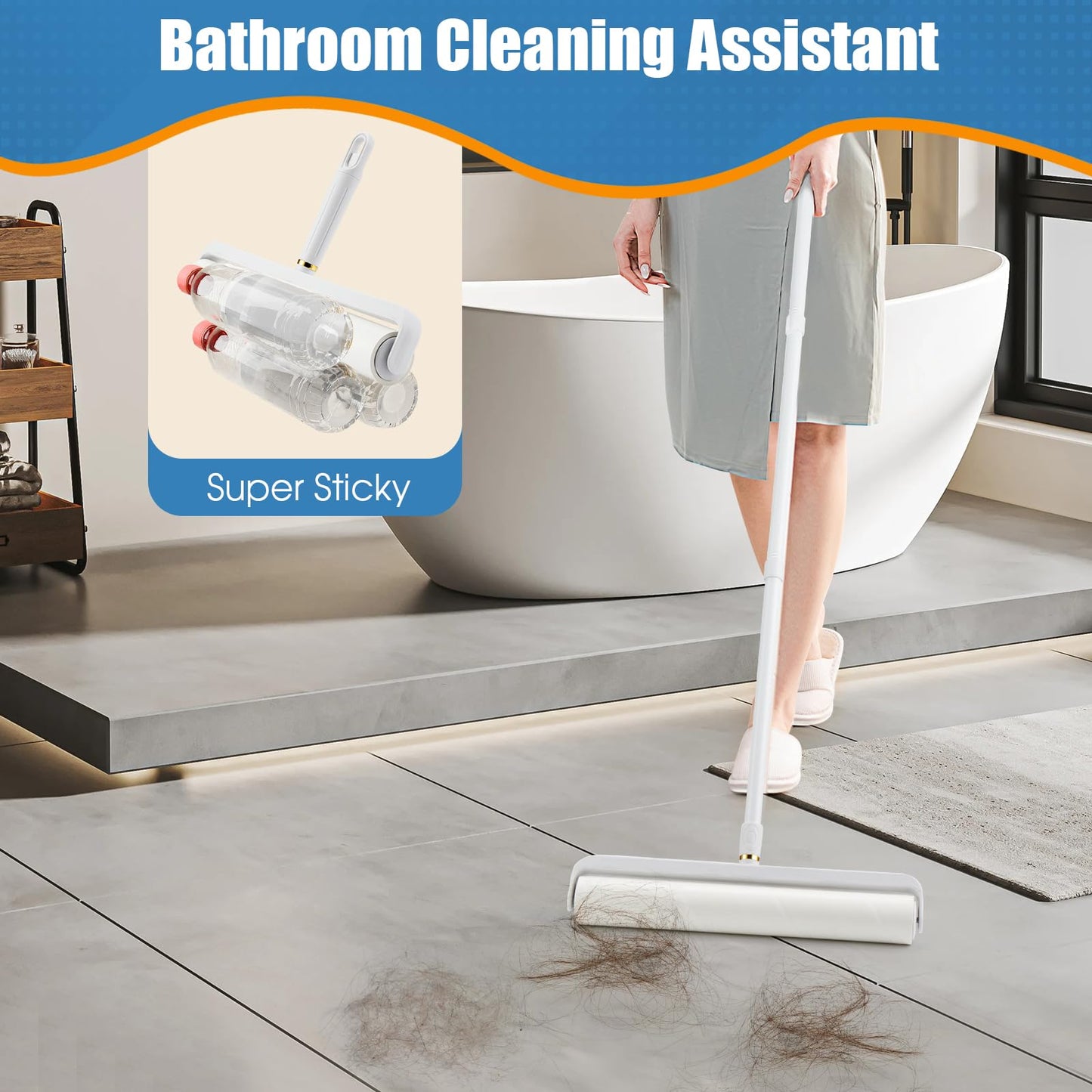 Dymoll 14.17" Large Lint Rollers for Pet Hair Extra Sticky, 360 Sheets Roller with Long Handle for Cleaning Carpets, Clothing, Couch, Furniture Wall Cleaner Mop Dust Remover