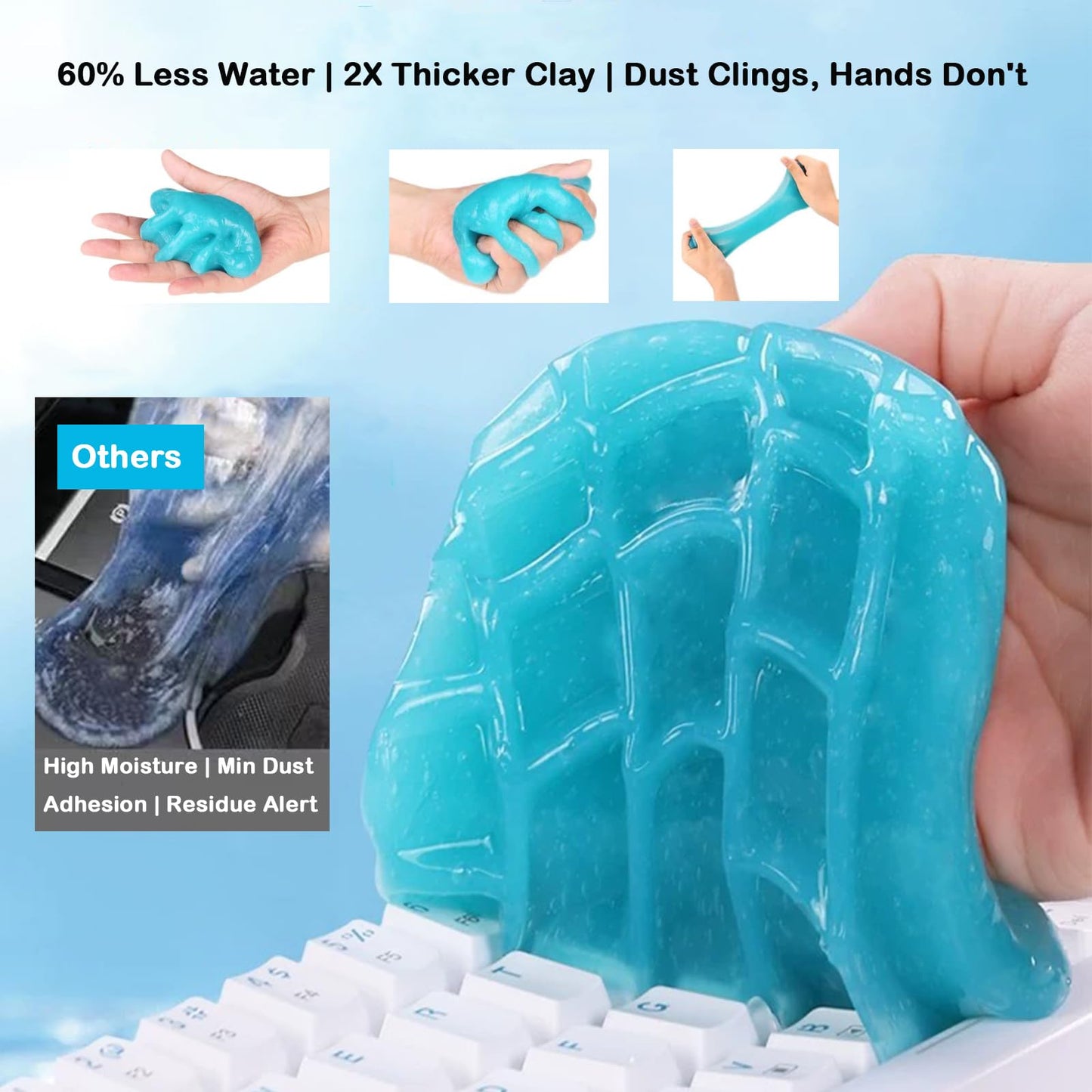SURVART Car Cleaning Putty 4 Pack Cleaning Gel for Car Interior Reusable Vent Cleaner Kit Long-Lasting Keyboard Slime Cleaner Detailing Putty for Dust Removal (5.6oz/pcs)