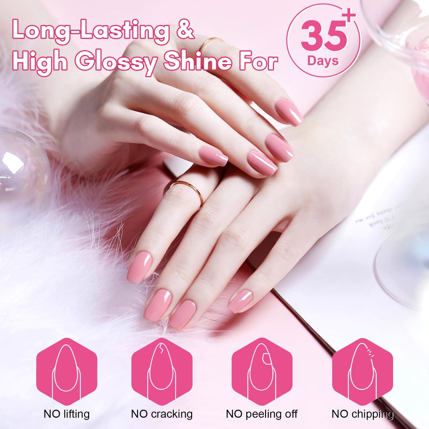 Makartt Hard Gel Top Coat: 3-in-1 Nail Polish Soak-off UV Gel Glossy Finish Long Lasting for Nail Strengthen Nail Charms Rhinestone for Home Salon Manicure Use