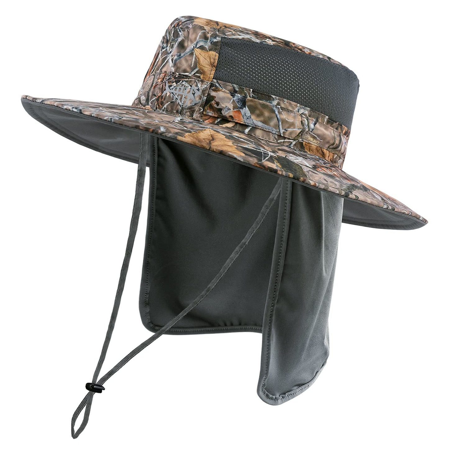 BASSDASH UPF 50+ Sun Fishing Hat Water Resistant with Detachable Neck Flap