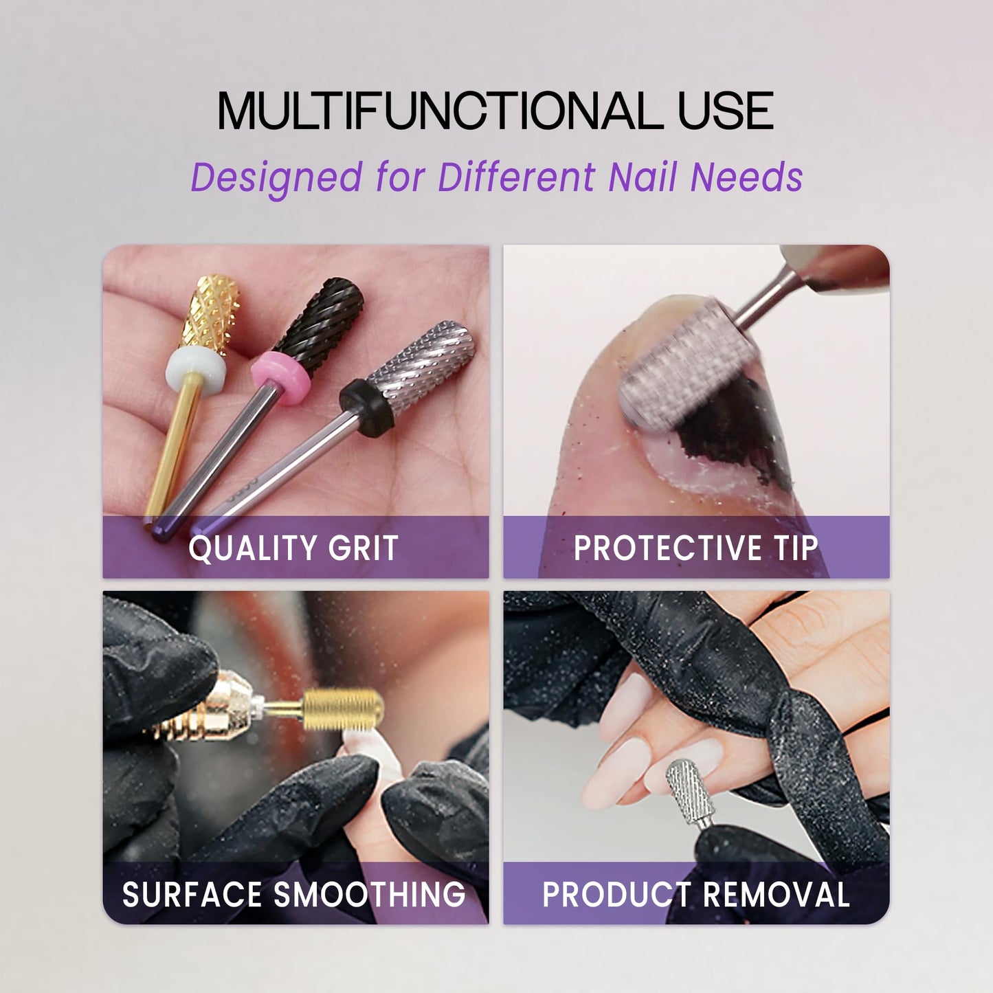 PANA 3/32" Small Smooth Round Top Safety Carbide Nail Drill Bit for Gel Polish & Acrylic Removal Nail Salon Manicure Pedicure Electric File Tools (Small Barrel - DLC Black, 4X Coarse)