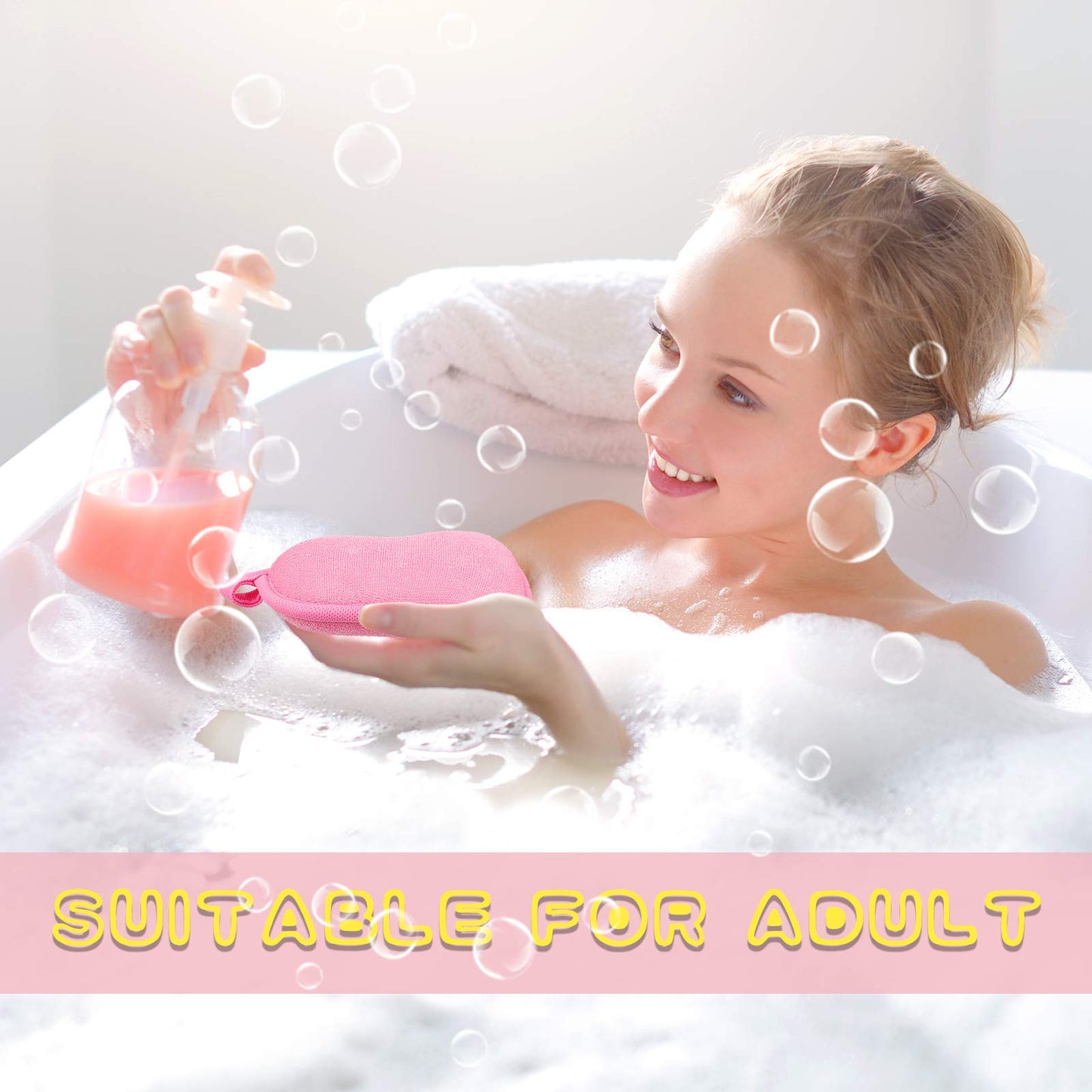 Tatuo 4 Pieces Baby Bath Sponge Cotton Baby Sponge Soft and Absorbent loofah for Kids Babies Men Women(Red, Purple)