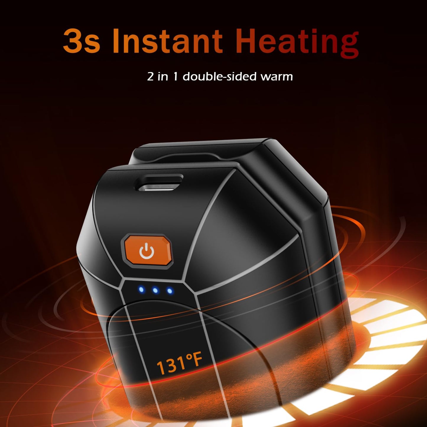 Nicelemon Electric Hand Warmers Rechargeable 2 Pack, Reusable Handwarmers, Portable Pocket Heater for Camping, Hunting, Golf, Gift for Men Women (Black)