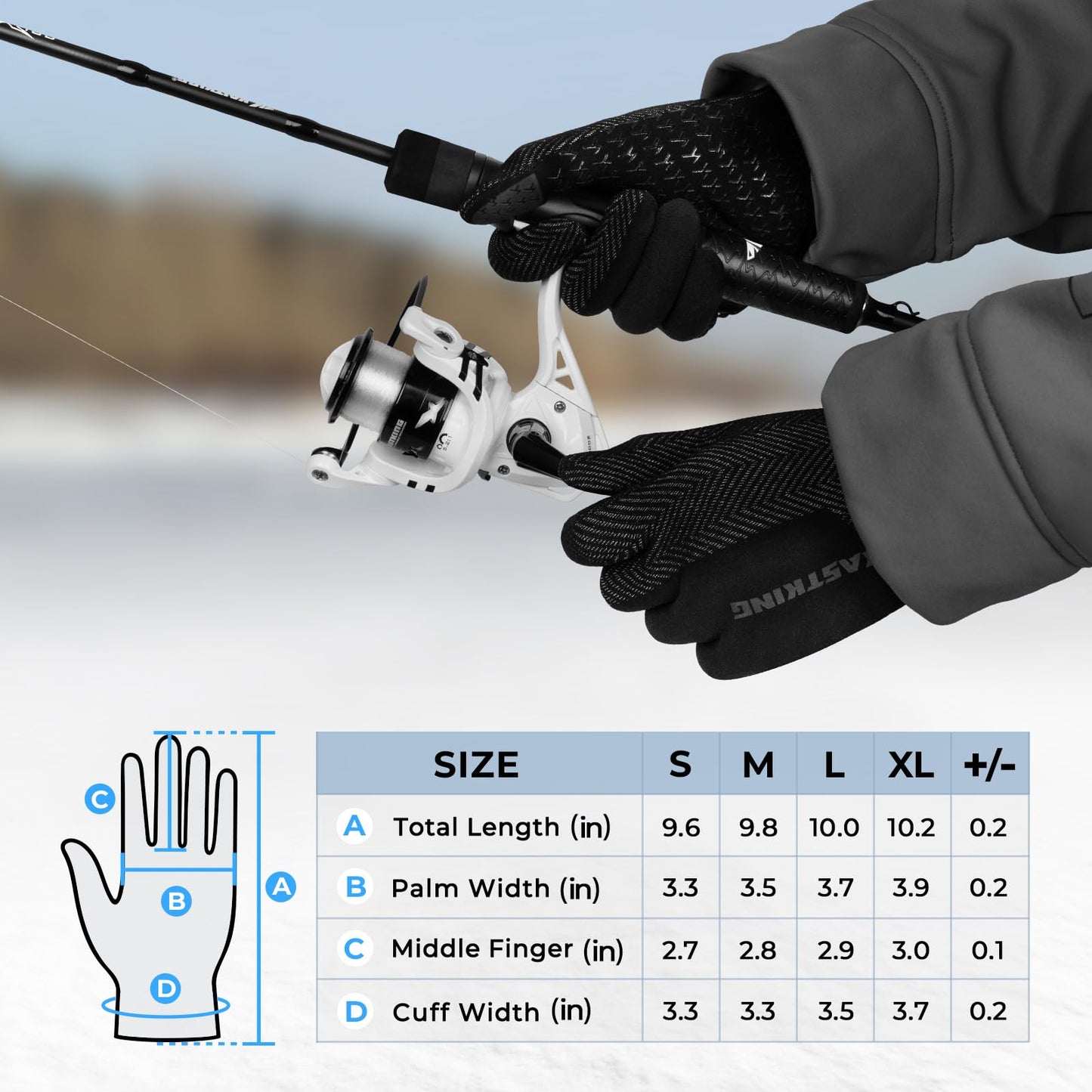 KastKing Grip Logic Full Finger Compression Glove Liners,Micro-Seam Construction,Touch Screen Fishing Gloves for Men & Women,4-Way Stretch Lightweight Winter Gloves for Outdoor Activities,Black,L