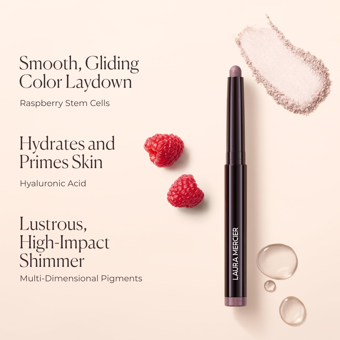 Laura Mercier Caviar Stick Cream Eyeshadow: Shimmer Finish, 24HR Wear, Long Lasting, Rich Color, Easily Blendable and Buildable, Waterproof, Hyaluronic Acid Infused, Eyeshadow Stick Set, Starlight
