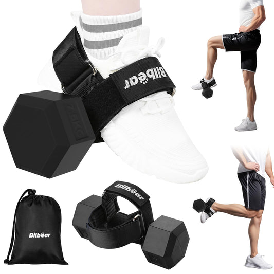 Tibialis Trainer Strap for Shin Splint Relief,Adjustable Dumbbell Foot Attachment for Hip Flexor Raises,Dumbbell ankle strap for weight Lifting,Relieve Leg Pain Increase Range of Motion