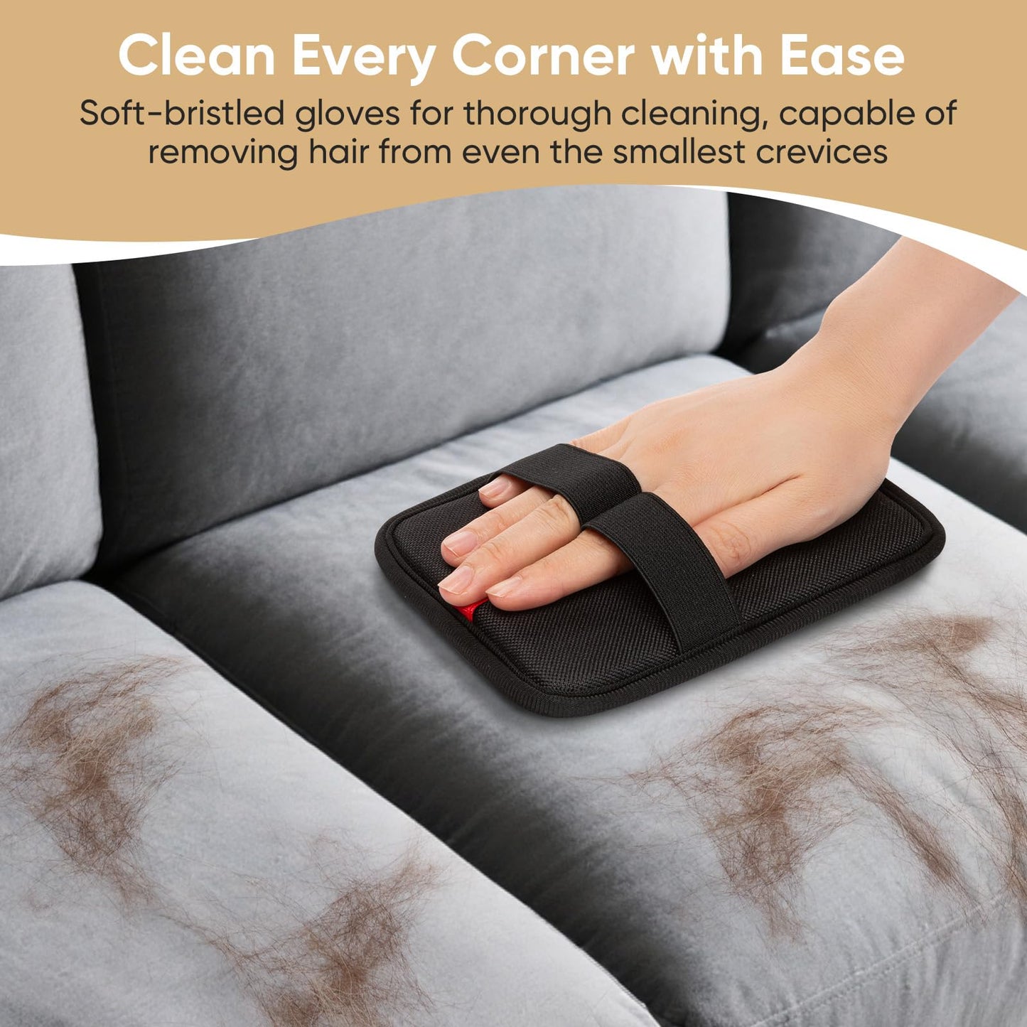 Wqapey Pet Hair Remover, Electrostatic Pet Hair Removal Gloves, Reusable Cat & Dog Hair Remover for Couch, Furniture, Carpet, Curtain, Upgraded Animal Fur Removal Tool, Cat Grooming Gloves-1 PCS