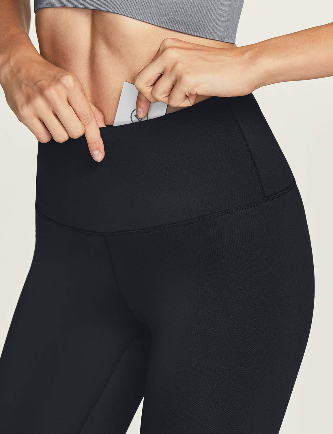 ATHLIO Women's Thermal Yoga Pants, High Waist Warm Fleece Lined Leggings, Winter Workout Running Tights, Thermal Yoga Pants Black/Black, Small