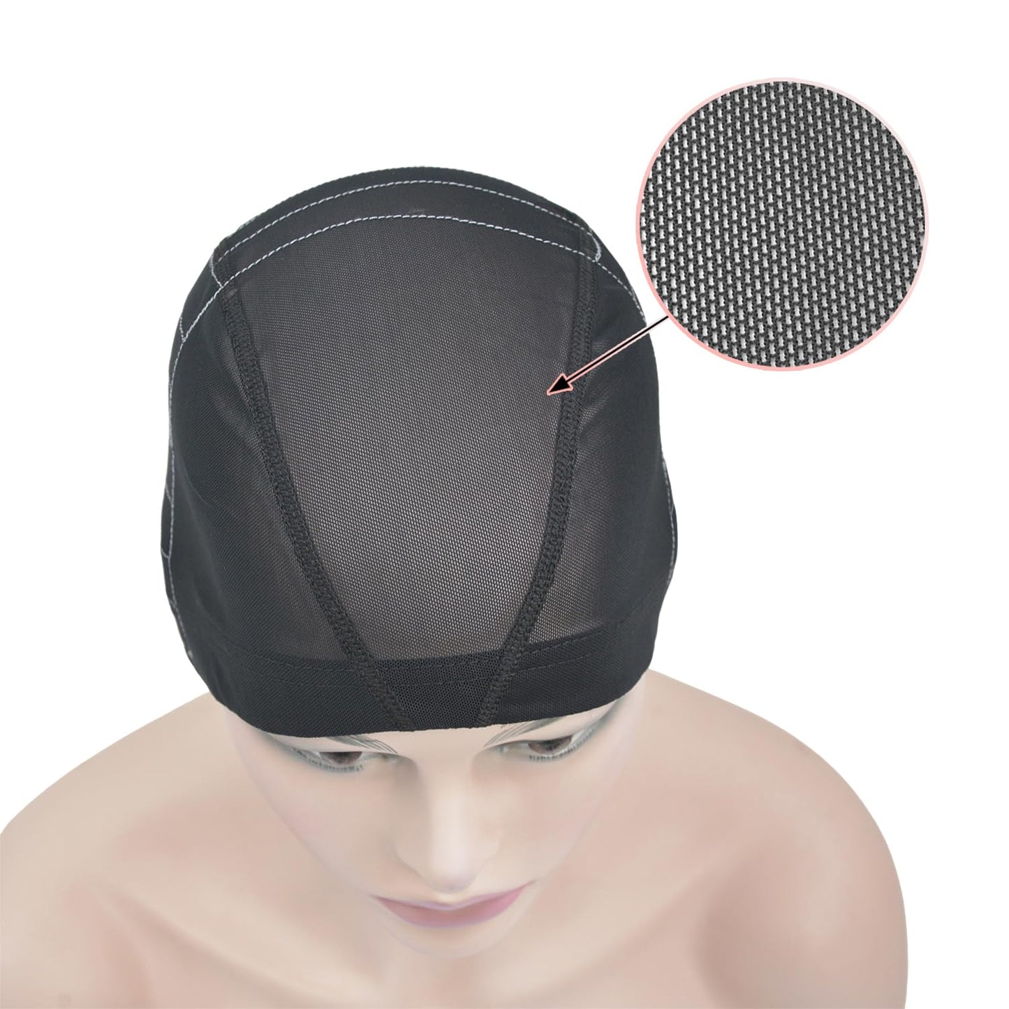 Mesh Dome Caps Wig Cap with Guideline Map for Wig Making Stretchable Wig Caps for Beginners Making Wigs (13x6 S)