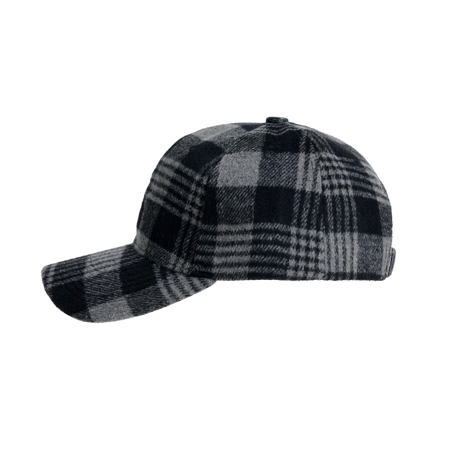 WITHMOONS Plaid Checked Baseball Cap Winter Soft Outdoor Dad Hat YZ10098 (Black)