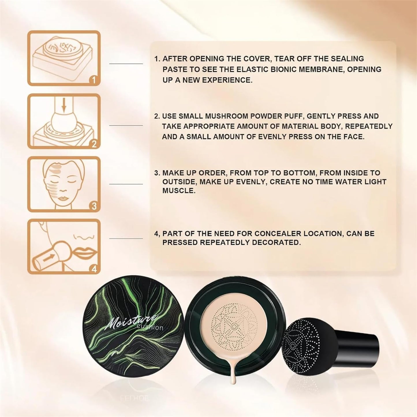 YYONPQ Cedar and Ash Makeup, Cedar and Ash Air Cushion Cc Cream, Cedar and Ash Foundation, Honey and Pine Makeup, Air Cushion Cc Cream Mushroom Head Foundation-05# Caramel Glow