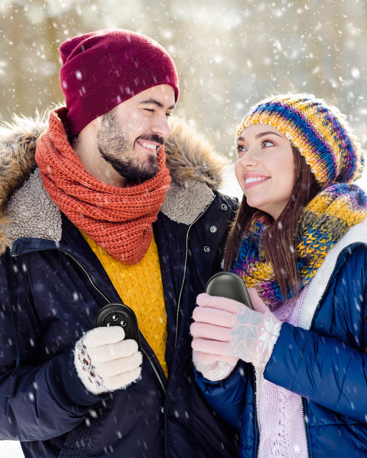 coldSky Hand Warmers Rechargeable 2Pack, Magnetic Hand Warmers 2-in-1 with Decompression Bead, Electric Reusable Hand Warmer with 3 Heating Levels, Portable Heater Winter Gift for Women, Men, Camping
