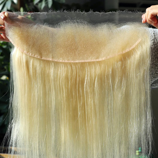 BEEOS SKINLIKE Real HD Lace Frontal 613 13x4 Straight Human Hair Frontal Pre Plucked 0.10mm Invisible Swiss Lace 18 Inch