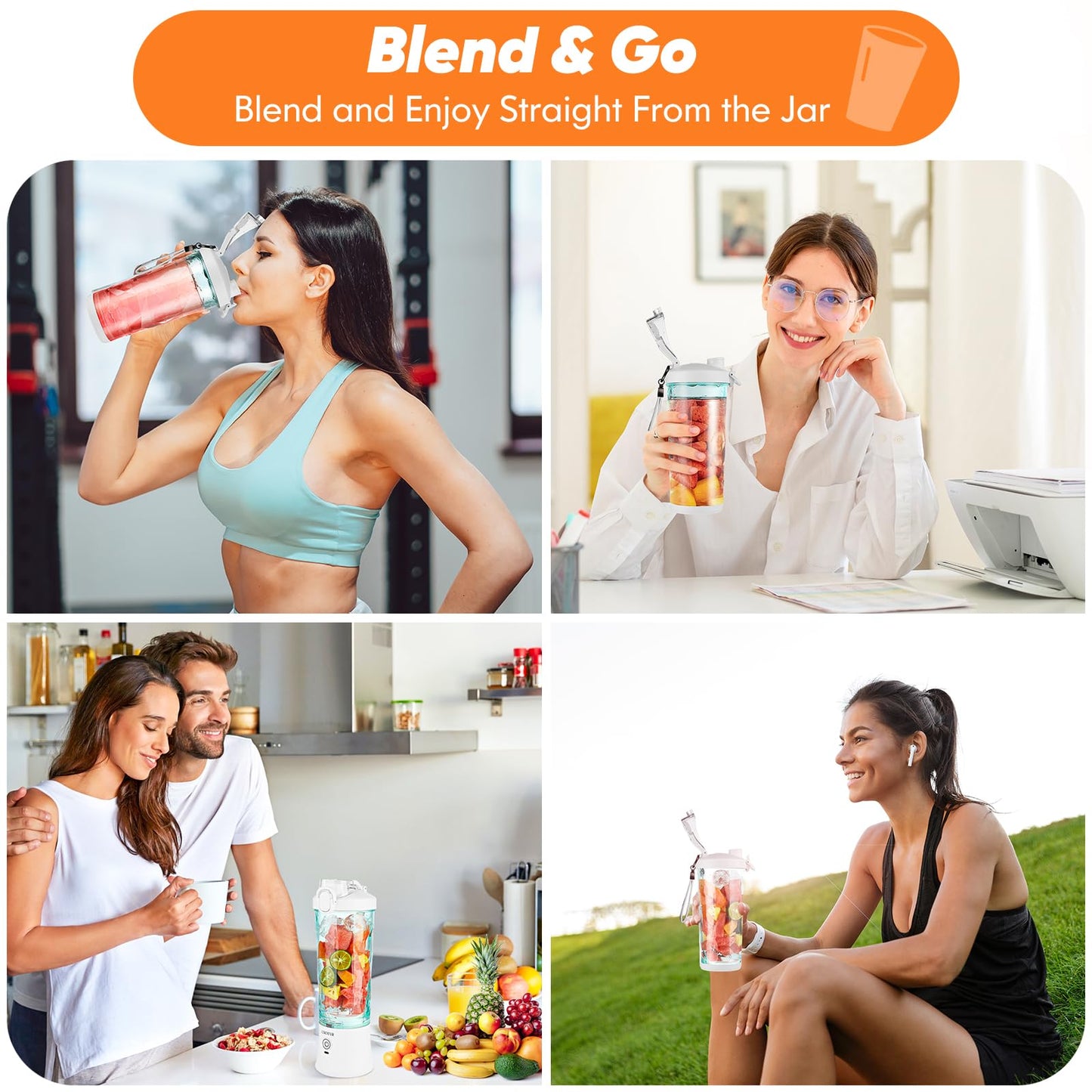 Portable Blender for Shakes and Smoothies 20 oz USB Rechargeable Personal Size High Speed Mini Mixing Juicer,for Shakes and Nut, Juice, Vegetables Baby Food