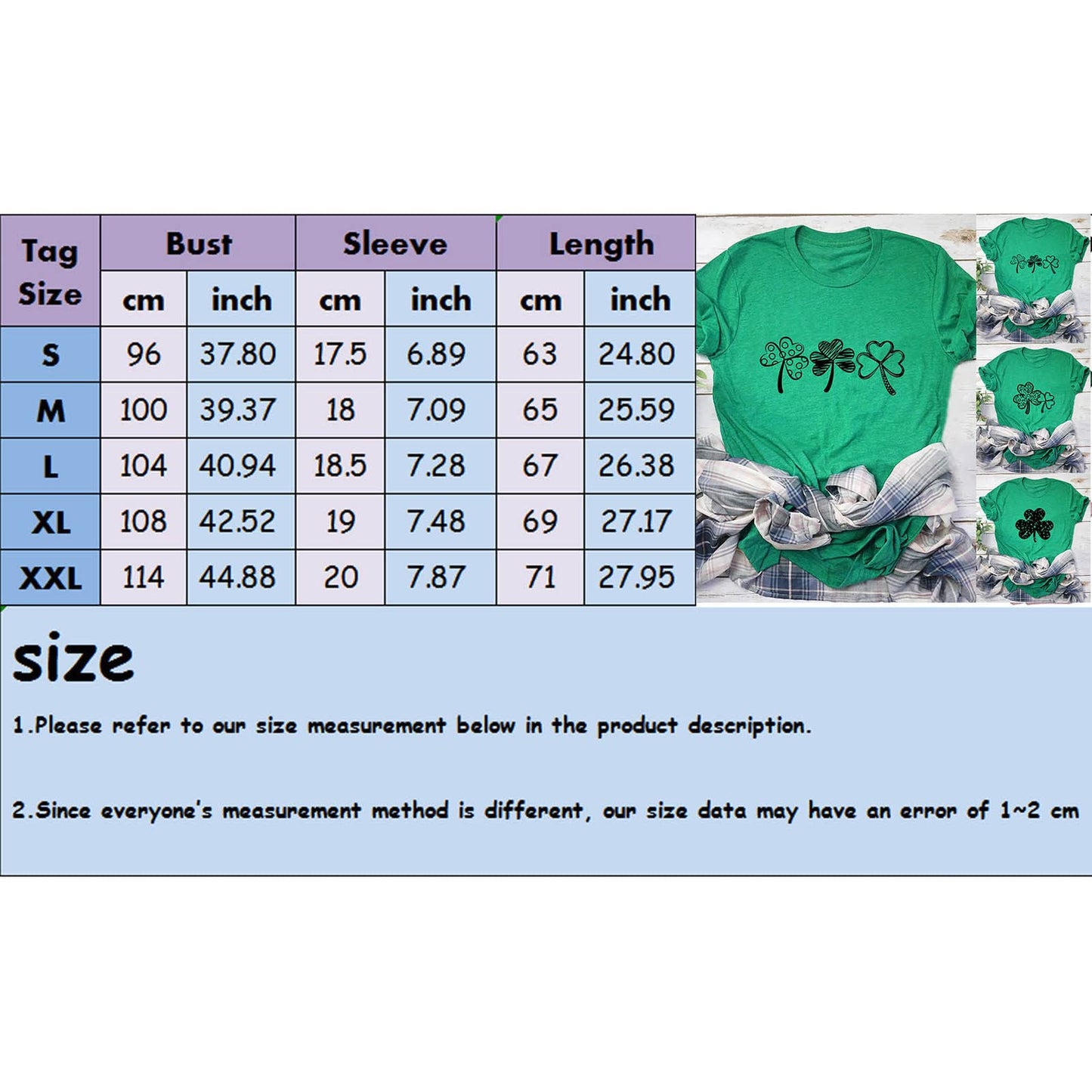 Aniywn Women's St Patricks Day Casual Short Sleeve T-Shirt Round Neck Graphic Print Tee Top Blouse