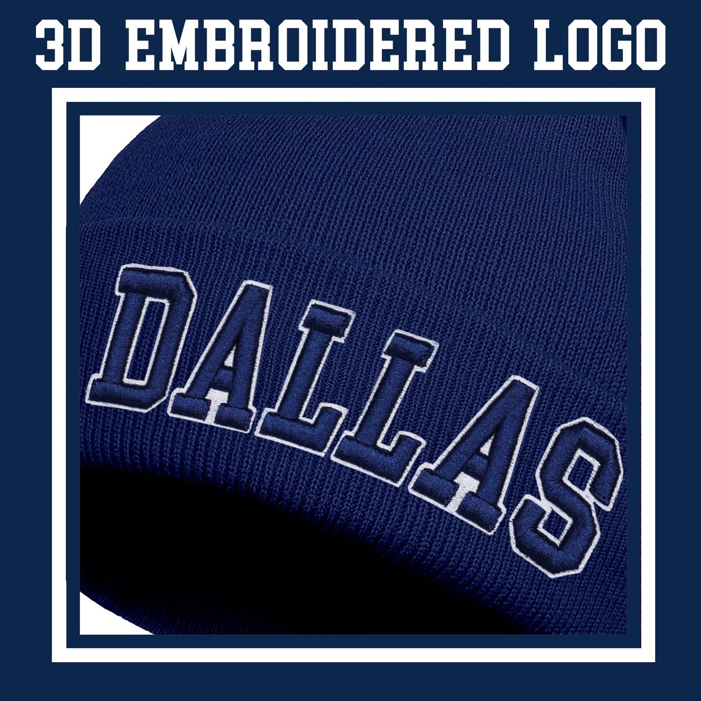 Kneenow Beanie for Men Women Winter Hats Apparel Gifts Blue